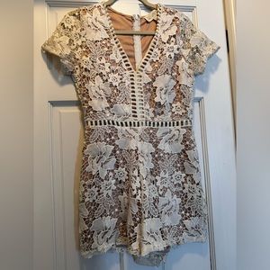 White lined lace jumpsuit!!!